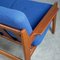 Modern Scandinavian Teak and Blue Fabric Three Seat Sofa attributed to A.W. Iversen for Komfort, 1960s 7