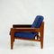 Scandinavian Modern Teak and Blue Fabric Armchair attributed to A.W. Iversen for Komfort, 1960s, Image 13