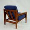 Scandinavian Modern Teak and Blue Fabric Armchair attributed to A.W. Iversen for Komfort, 1960s 8