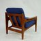 Scandinavian Modern Teak and Blue Fabric Armchair attributed to A.W. Iversen for Komfort, 1960s, Image 8