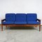 Scandinavian Modern Teak and Blue Fabric Armchair attributed to A.W. Iversen for Komfort, 1960s, Image 16