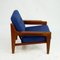 Scandinavian Modern Teak and Blue Fabric Armchair attributed to A.W. Iversen for Komfort, 1960s, Image 7