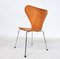 Cognacfarbene Mid-Century Leder Stühle von Arne Jacobsen, 1960er, 6er Set 3