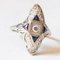 Art Deco 18k White Gold Diamond & Sapphire Ring, 1930s, Image 9