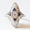 Art Deco 18k White Gold Diamond & Sapphire Ring, 1930s 1