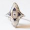 Art Deco 18k White Gold Diamond & Sapphire Ring, 1930s, Image 1