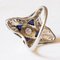 Art Deco 18k White Gold Diamond & Sapphire Ring, 1930s, Image 10