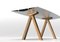 Dinning Table B with Aluminum Anodized Silver Top and Wooden Legs 2