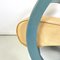 Moderner Italienischer Sessel aus Beigefarbenem Leder & Hellblauem Holz, 1980er 13