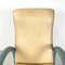 Moderner Italienischer Sessel aus Beigefarbenem Leder & Hellblauem Holz, 1980er 7