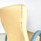 Moderner Italienischer Sessel aus Beigefarbenem Leder & Hellblauem Holz, 1980er 15