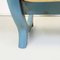 Moderner Italienischer Sessel aus Beigefarbenem Leder & Hellblauem Holz, 1980er 18
