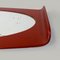 Modern Italian Oval in Brick Red & Curved Wood Wall Mirror, 1970s 9