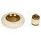 Ashtray and Lighter in Ceramic and Brass attributed to Tommaso Barbi, Italy, 1970s, Set of 2, Image 1