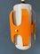 Weiße Hängelampe aus Opalglas mit orangefarbenem Eisengestell, 1970er 8
