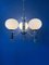 Lampe Mid-Century en Verre Opalin Blanc avec Cadre en Chrome, 1970s 4