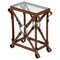 Iron Faux Leather Side Table in the style of Jacques Adnet 1