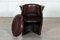 Oak & Leather Whiskey Barrell Chair, 1920s 3