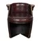 Oak & Leather Whiskey Barrell Chair, 1920s, Image 1