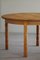 Mid-Century Danish Round Dining Table in Oak with Three Extensions, 1960s 3