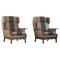 Modern Danish Highback Lounge Chairs in style of Henning Kjærnulf, 1960s, Set of 2, Image 1