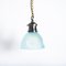 Industrial Blue Prismatic Glass and Cast Iron Pendant Lights by Holophane, 1890s 1