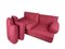 Crimson Alcantara Two-Seater Sofas by Piero Ranzani for Elam, 1960s, Set of 2 6