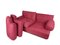 Crimson Alcantara Two-Seater Sofas by Piero Ranzani for Elam, 1960s, Set of 2, Image 6