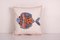 19th Century Tashkent Suzani Fish Cushion Cover 1