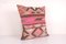 Vintage Turkish Pink Kilim Cushion Cover 3