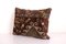 Turkish Oushak Wool Rug Copper Cushion Cover in Dark Coffee 2