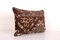 Turkish Oushak Wool Rug Copper Cushion Cover in Dark Coffee, Image 3