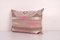 Vintage Anatolian Wool Striped Pink Geometric Kilim Rug Pillow Cover 2