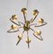 8-Arm Brass Chandelier attributed to Guglielmo Ulrich, Italy, 1940s, Image 4