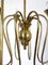 Lámpara de araña de latón de ocho brazos atribuida a Guglielmo Ulrich, Italia, años 40, Imagen 6