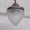 Lámpara colgante de metal y vidrio opaco, años 30, Imagen 2