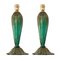 Puffed Glass Table Lamps with Gold Leaf Decor, Italy, 1980s, Set of 2, Image 1