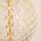 Lámpara de mesa de cristal de Murano blanco seda con hoja de oro, Italia, años 80, Imagen 8