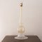 Silk White Murano Glass Table Lamp with Gold Leaf Decor, Italy, 1980s 2