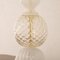 Silk White Murano Glass Table Lamp with Gold Leaf Decor, Italy, 1980s 5