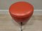 Space Age Stool in Red Leather and Chromed Steel, Italy, 1970s 7