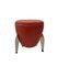 Space Age Stool in Red Leather and Chromed Steel, Italy, 1970s 1