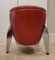 Space Age Stool in Red Leather and Chromed Steel, Italy, 1970s 4