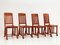 Art Nouveau Walnut Chairs, Set of 4 3