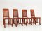 Art Nouveau Walnut Chairs, Set of 4, Image 3