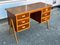 Art Deco Danish Teak and Oak Desk with 6 Drawers and Top of Nuts, 1940s 3