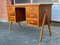 Art Deco Danish Teak and Oak Desk with 6 Drawers and Top of Nuts, 1940s 2