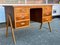 Art Deco Danish Teak and Oak Desk with 6 Drawers and Top of Nuts, 1940s, Image 6