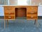 Art Deco Danish Teak and Oak Desk with 6 Drawers and Top of Nuts, 1940s, Image 5