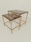 Italian Nesting Table in Brass, Faux Bamboo and Mirrored Glass in the style of Maisen Bagues, 1970s, Set of 2, Image 1